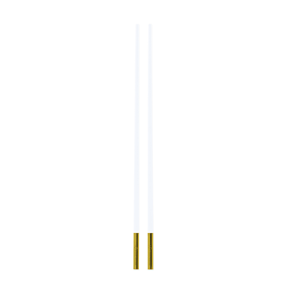 Toona Chopsticks All White with Gold PVD Sleeve