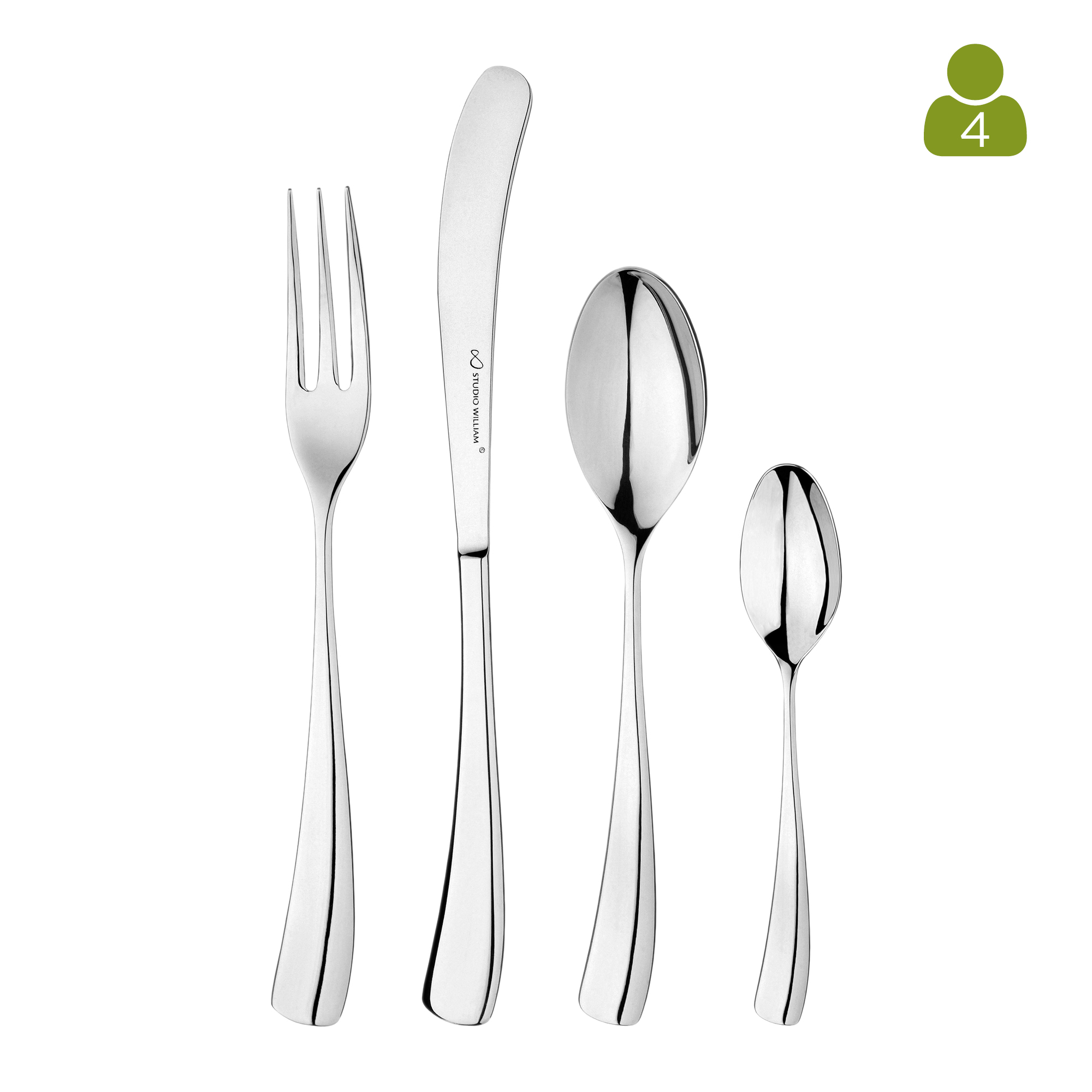 Larch Mirror 16 Piece Cutlery Set - Studio William