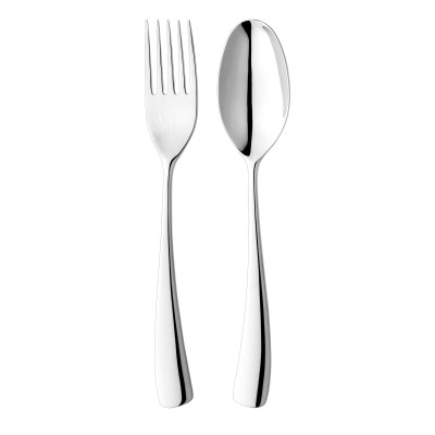 Larch Mirror 2 Piece Serving Fork & Spoon Set - Studio William