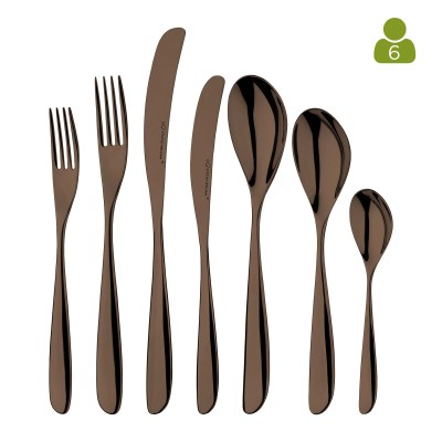 Olive Chocolate Mirror 42 Piece Cutlery Set - Studio William