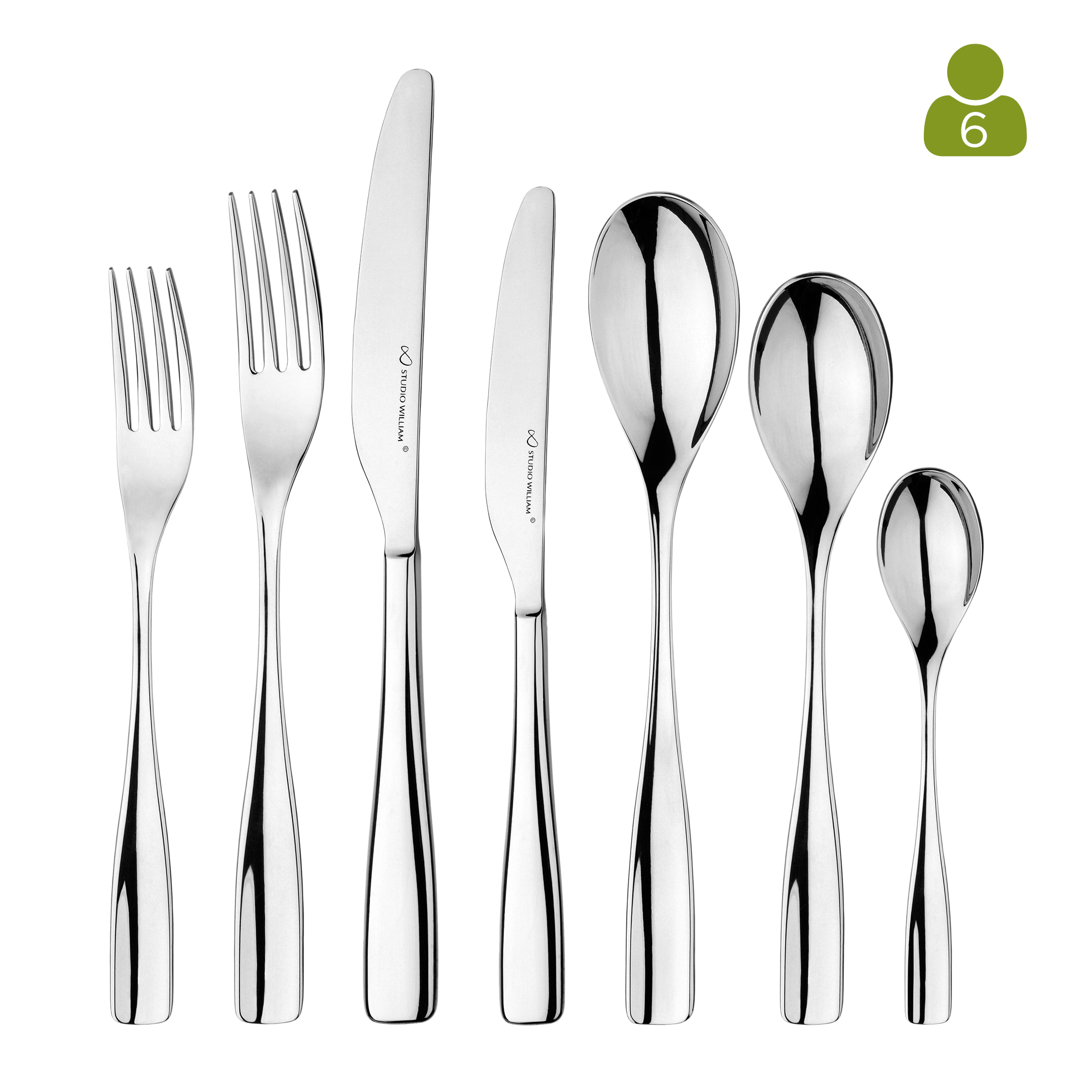 Redwood Mirror 42 Piece Cutlery Set
