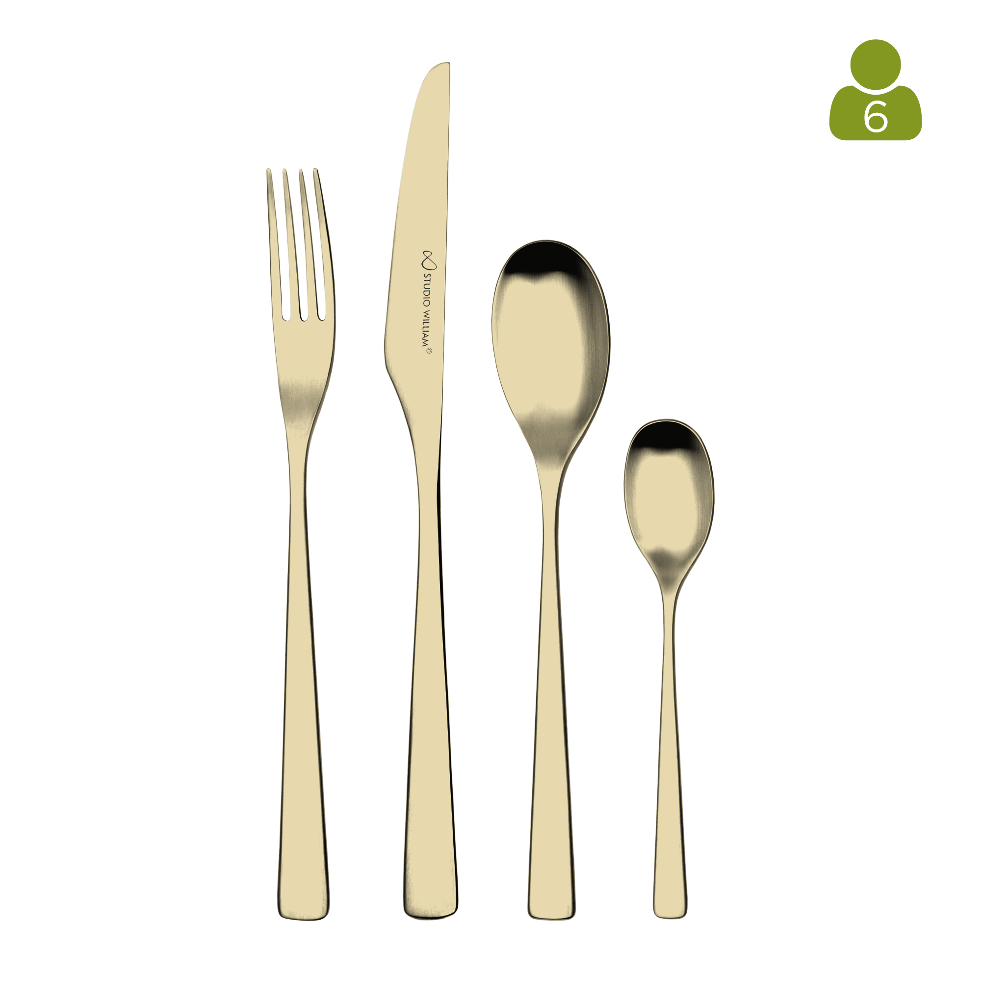 Tilia Champagne Satin 24 Piece Cutlery Set