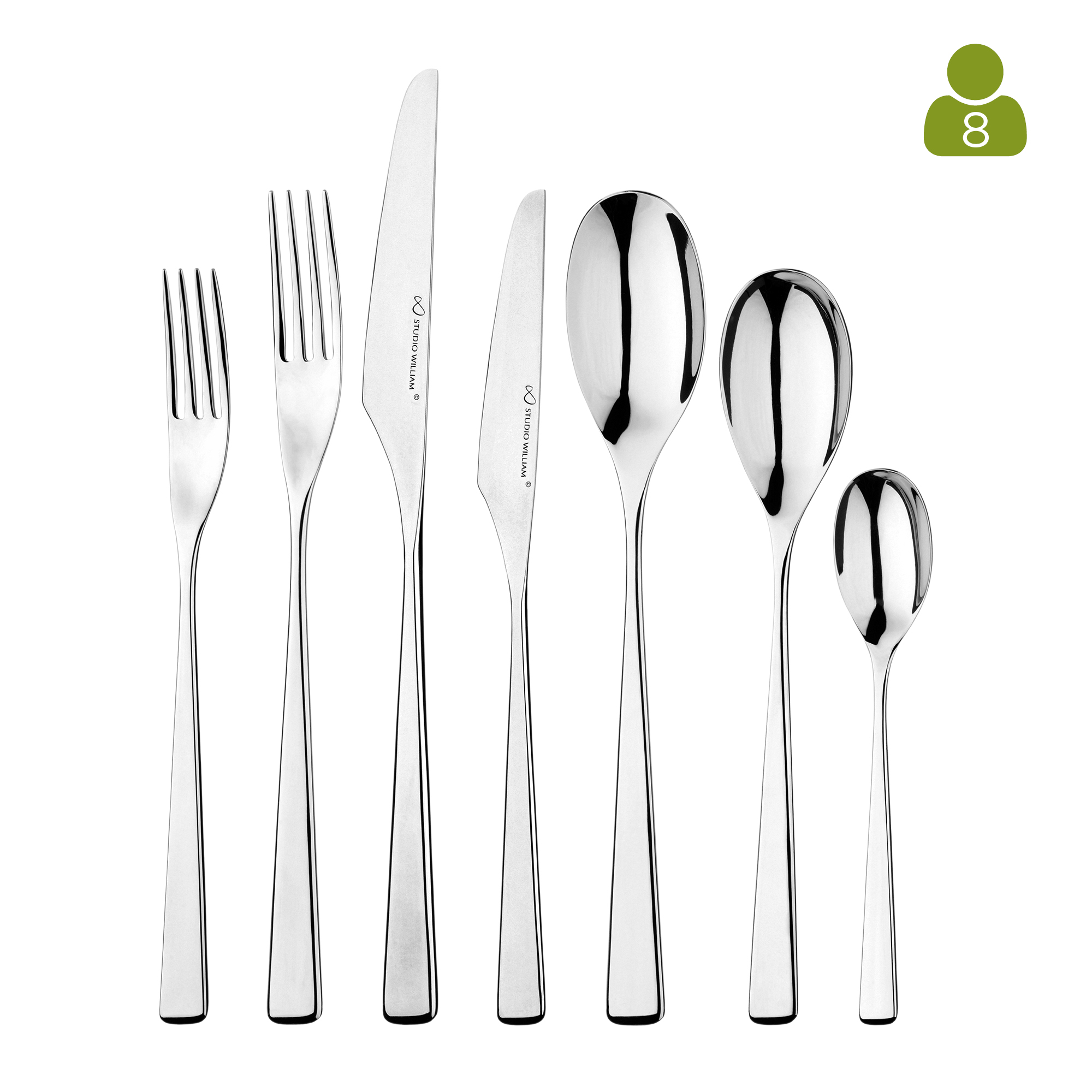 Tilia Mirror 56 Piece Cutlery Set - Studio William